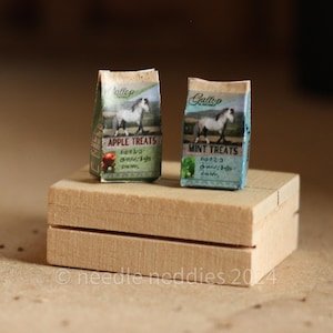 Miniature Treat Bags - 1/12 & 1/9 scale - Prop for Breyer, Julip, Model Horses, Dollhouse Barns, Farms and Stables