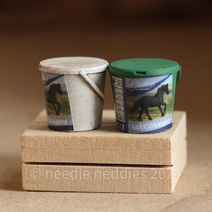 Miniature Supplement Bucket - 1/12 & 1/9 scale - 3D Printed Prop for Breyer, Julip, Model Horses, Dollhouse Barns, Farms and Stables