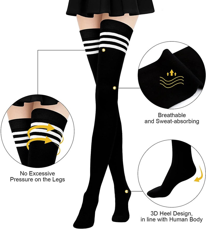 Long Extra Thigh High Socks Etsy UK