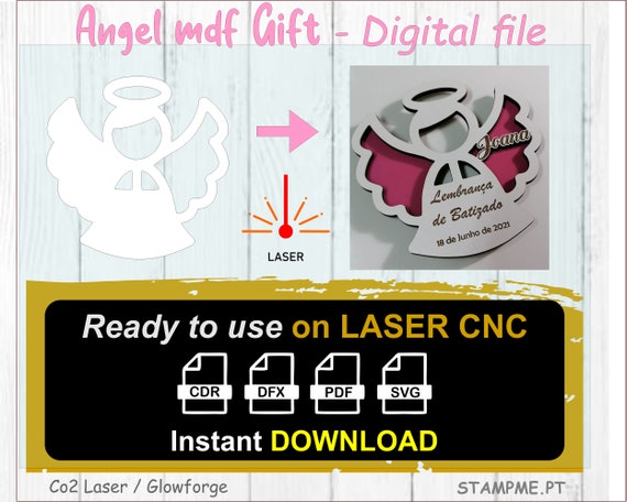 Angel Gift Design Svg Cdr Dxf Pdf Instant Download First | Etsy