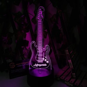 Guitar led lamp, electric light guitar, lamp led guitar, Guitar fans gift, gift for a guitar player, electric guitar 3d illusion