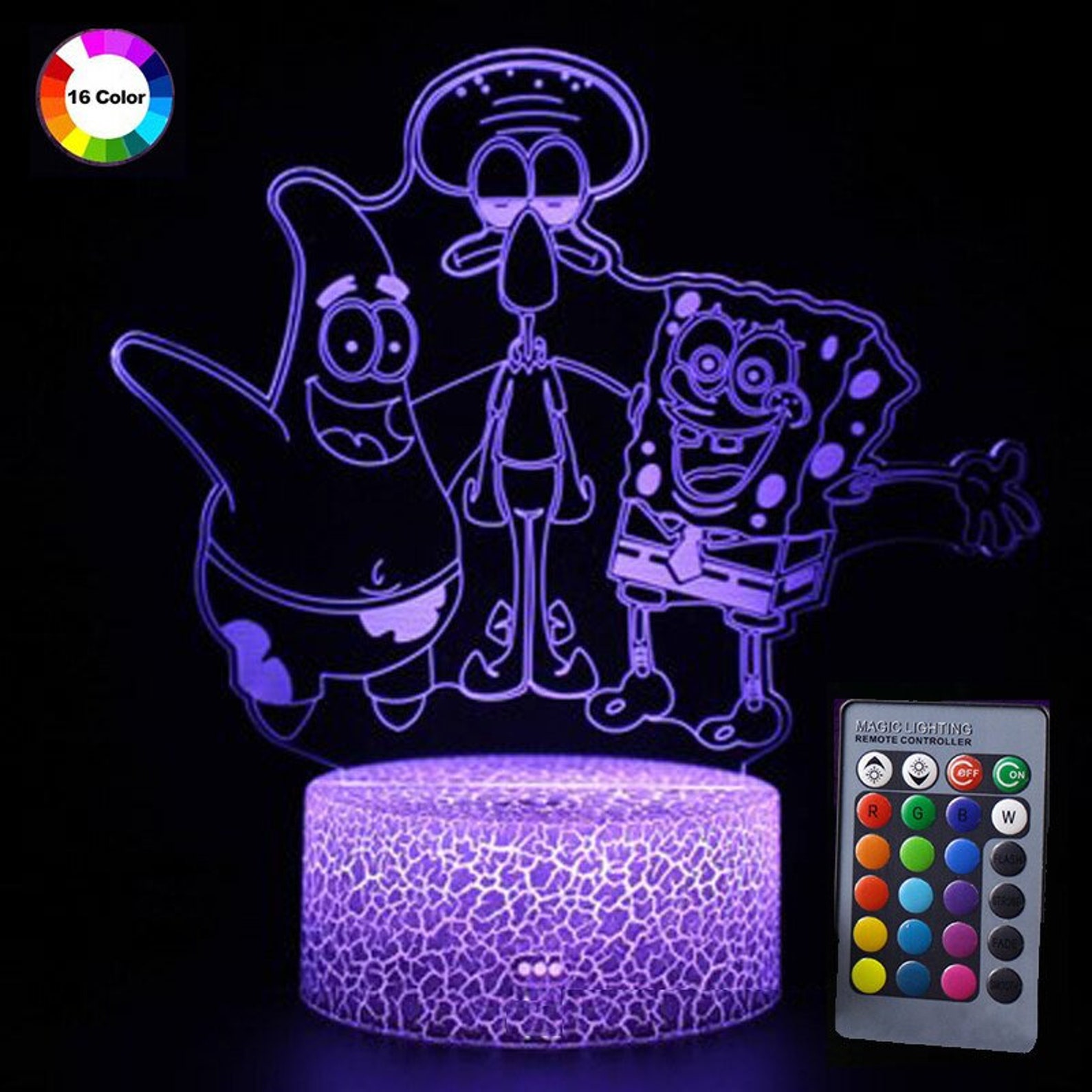 Sponge bob led lamp Patrick 3D Illusion Led Night Light Etsy