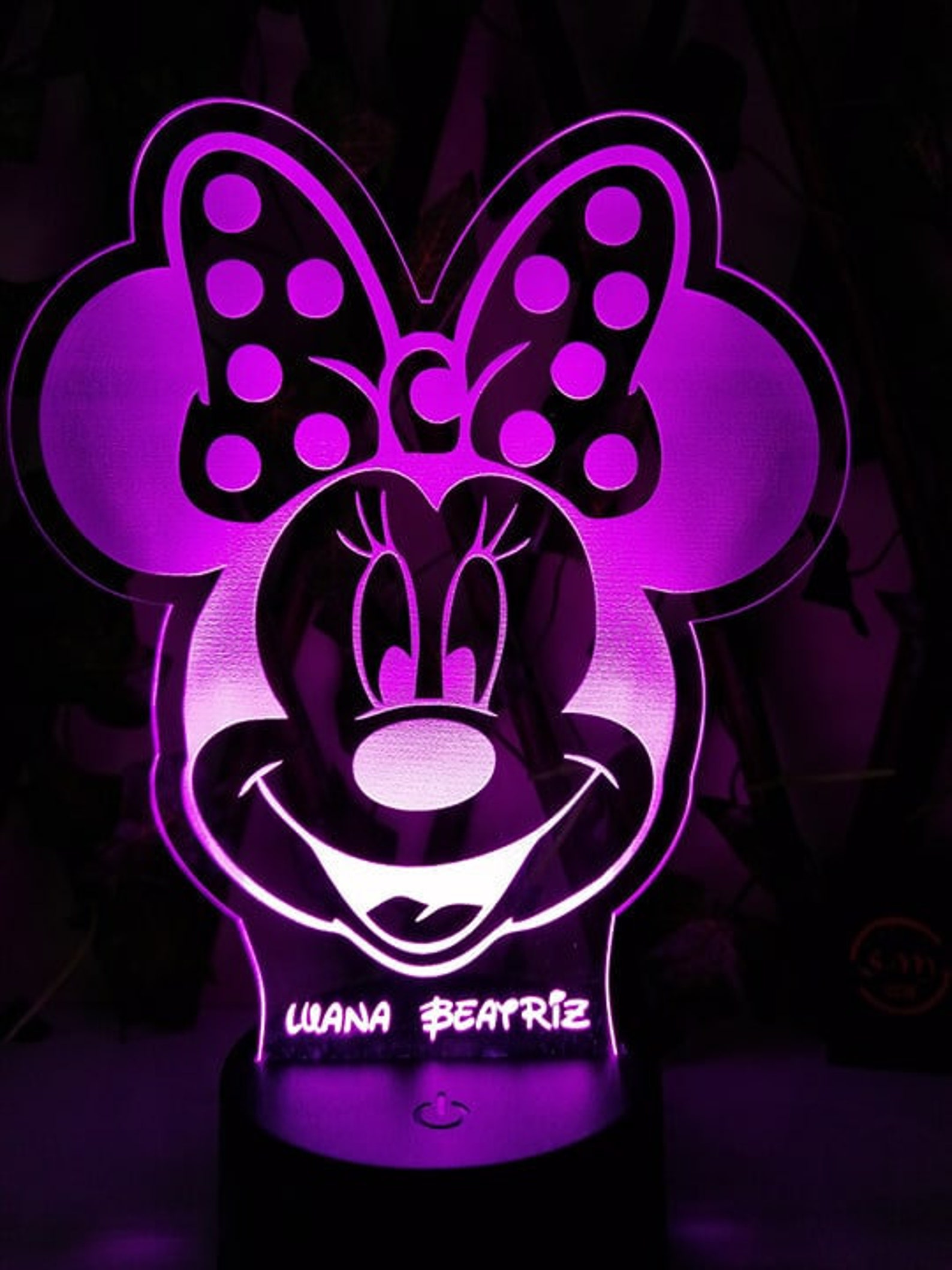 Minnie Mouse Led Lamp Light Kids Room Light Room Decor Etsy