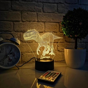 3D T-REX DINOSAUR, Desk Bedroom Night Lamp, Kids Personalized gift, home Decor, Personalized illumination, Birthday gift for boys, bedside led