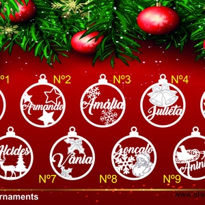 28 Christmas Ornaments vector | Tree Decorations laser files | Personalized MDF wood Ornaments cdr | Christmas Bauble ornaments pdf files