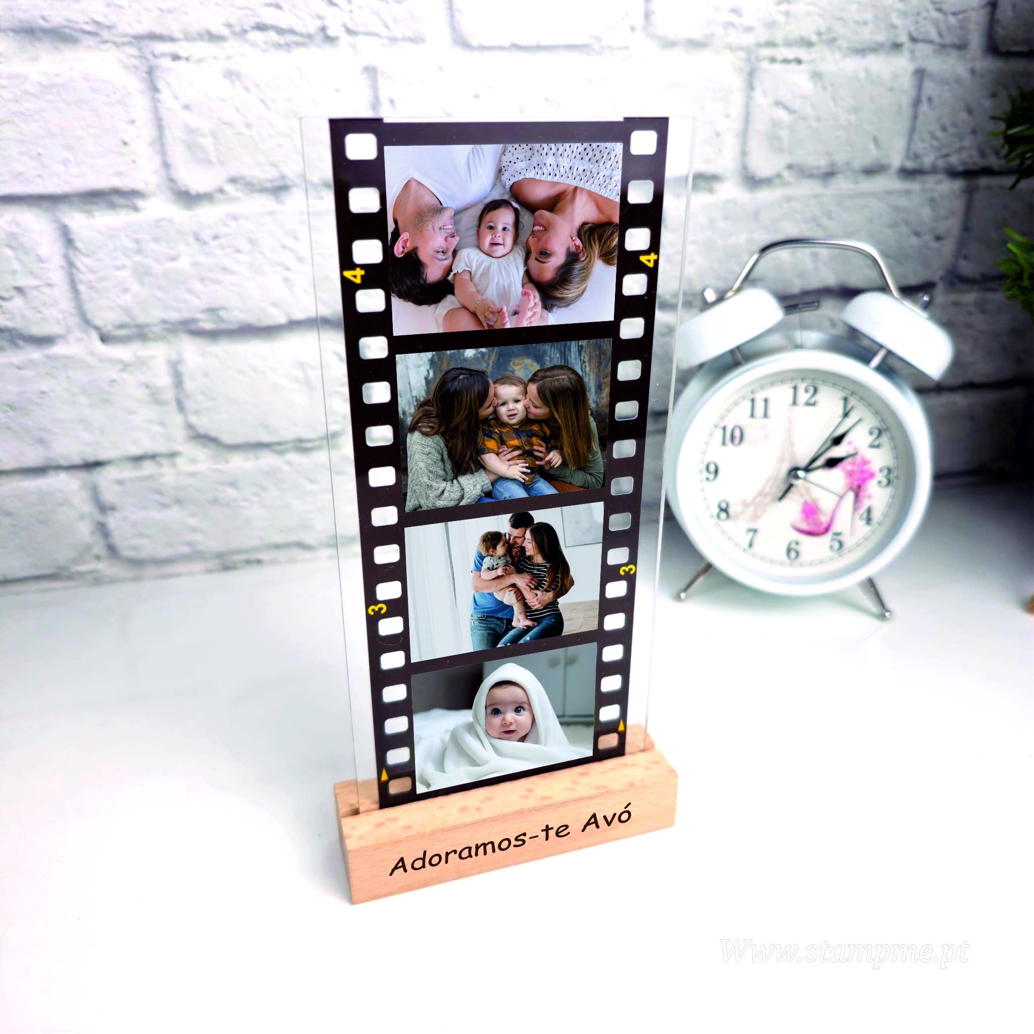 Negative Frame Photo Negative Type Frame, Picture With Your Photos and Wood Base Laser ...
