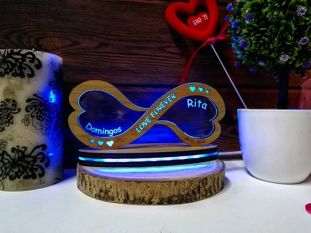 Infinity LED Lamp, Personalized Table Desk Lamp, Heart Name Light Love ...