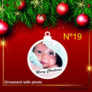 Ozdoby Świąteczne | Ozdoby wiszące na drzewie | Personalizowane ozdoby z drewna MDF z imionami | Boże Narodzenie | Spersonalizowane ozdoby bombkowe