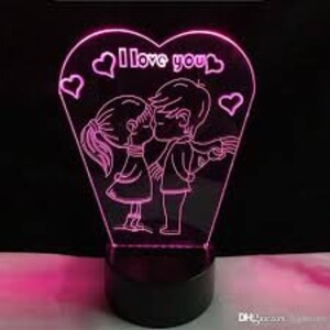 Lovers lamp, valentines gift, Gift for her, Gift for him, Bedroom night light, 3d neon look, multicolor rgb led, sidebed