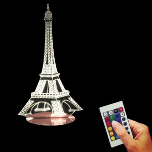 Eiffel Tower Led light lamp, France ornament, 3D Illusion Lamp Eiffel Tower, Great gift idea for friends, home deco lighting, rgb led