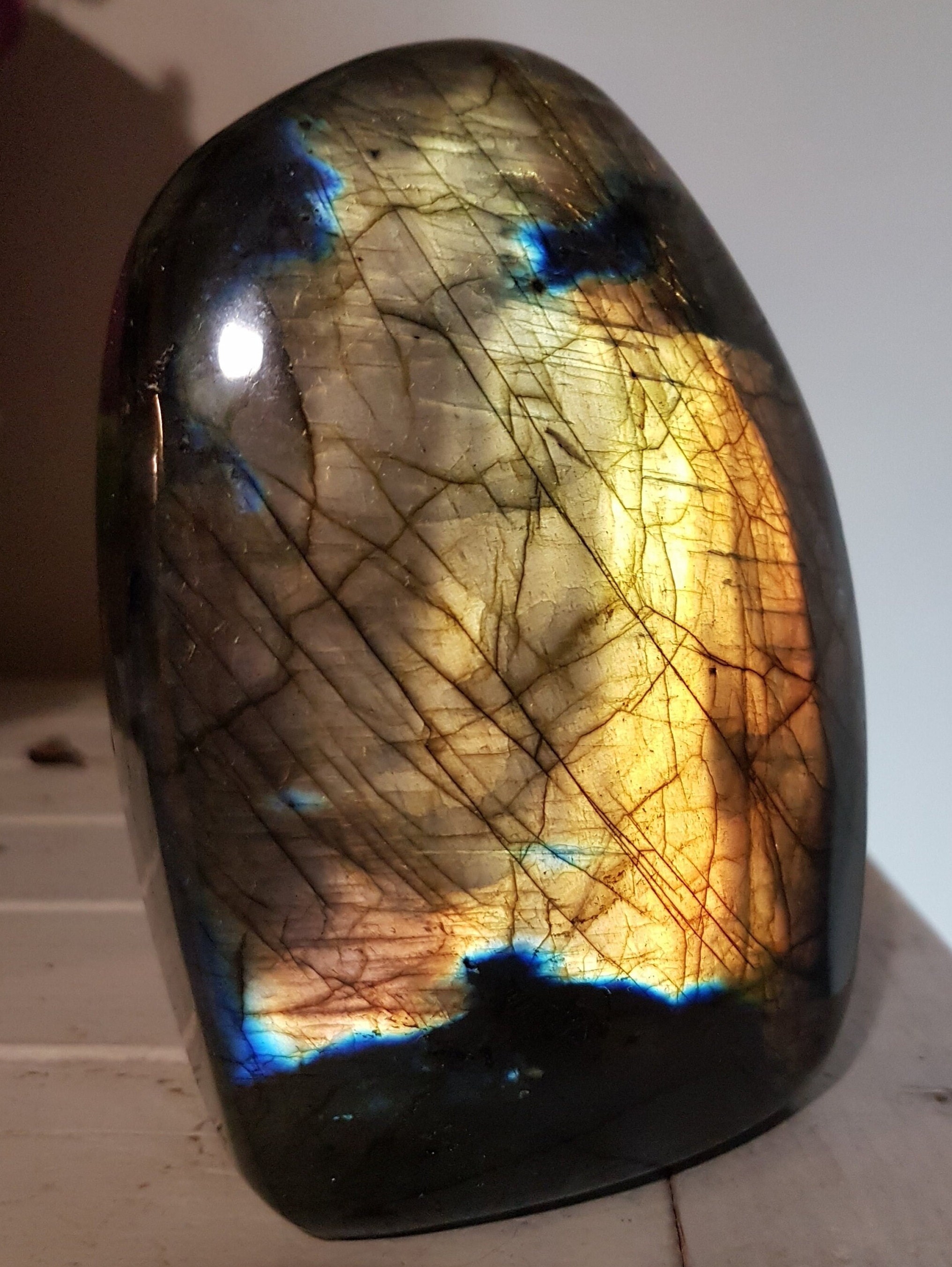 Labradorite Forme Libre | Galet, Bloc Poli +De 1 Kg, Madagascar. Pierre de Protection, Guérison, Ant