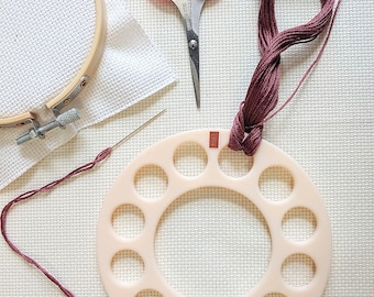 3D Printed Thread Holder, Floss Holder, Round