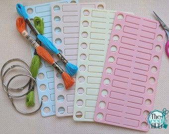 3D Printed Embroidery Floss Organizer Card: 20 Tag ID Slots