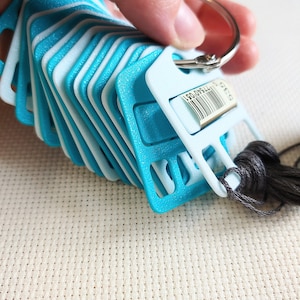 Gocce di filo per punto croce per strumento punto croce DMC Etichetta Slot Gocce di filo per ricamo Gocce di filo stampate in 3D Forma di casa SLOTTED