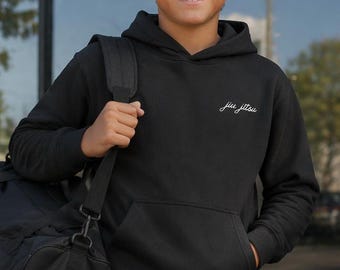 Młodzieżowa bluza z kapturem Jiu Jitsu | minimalistyczny, charakterystyczny wzór na klatce piersiowej