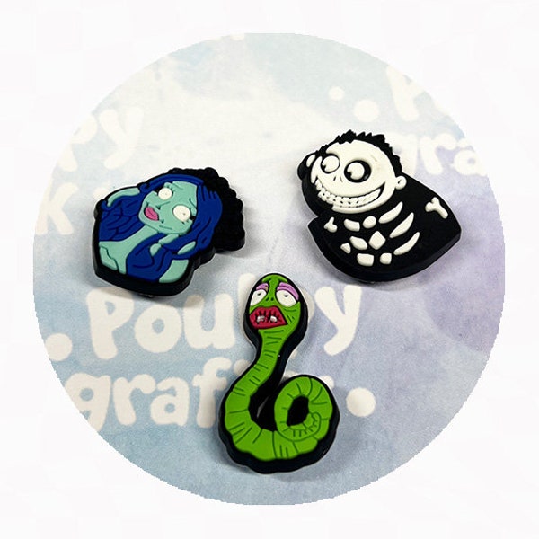 Corpse bride croc charms ,Crocs jibbitz, halloween cartoon crocs charms