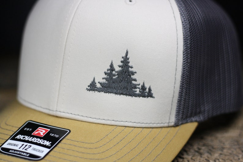 Embroidered Treeline Hat: Richardson 112 Trucker Cap