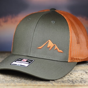 Mountain Range Hat, Richardson 115 Embroidered Mountains Cap, Outdoorsman Gift, Hiking, Adventure & Exploring Hat, Gift for Husband and Son