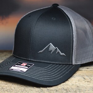 Richardson 112 Embroidered Mountains Hat - Outdoors Cap - Hiking, Exploring, Camping