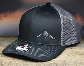 Richardson 112 Embroidered Mountains Hat - Outdoors Cap - Hiking, Exploring, Camping