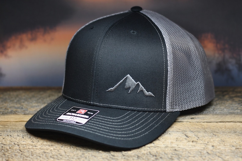 Richardson 112 Embroidered Mountains Hat - Outdoors Cap - Hiking, Exploring, Camping