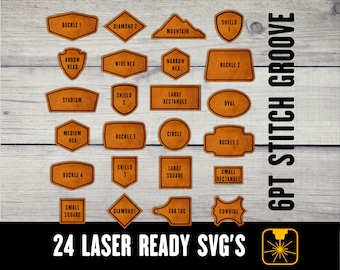 24 Leather Patch SVG Laser Ready Cut Files