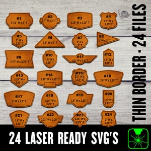 24 Leather Patch SVG Laser Ready Cut Files