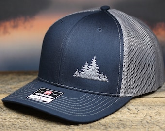 Embroidered Pine Tree Richardson 112 Trucker Hat: Camping & Hiking