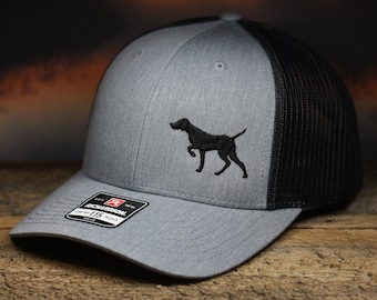 Bird Dog Hat - Richardson 115 Low Profile Embroidered Adjustable Snapback German Shorthair Pointer Cap