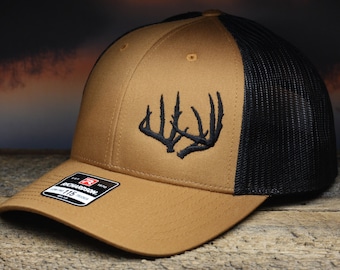 Whitetail Hat, Richardson 115 Deer Antlers Cap, Deer Hunting Hat, White Tail Deer Cap, - Gift for Dad, Gift for Son, Gift for Brother