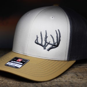 Richardson 112 Trucker Cap, Embroidered Whitetail Deer Rack Hat