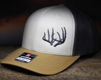 Whitetail Rack Hat, Richardson 112 Deer Antlers Cap, Deer Hunting Hat, White Tail Deer Cap, - Gift for Dad, Gift for Son, Gift for Brother