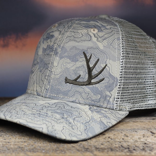 Whitetail Deer Shed Antler Hat, Dri-Duck Deer Hunting Cap, Lucky Hunting Hat, Gifts for Hunters, Hunting Camp Hat, Outdoorsman Hat, Deer Hat