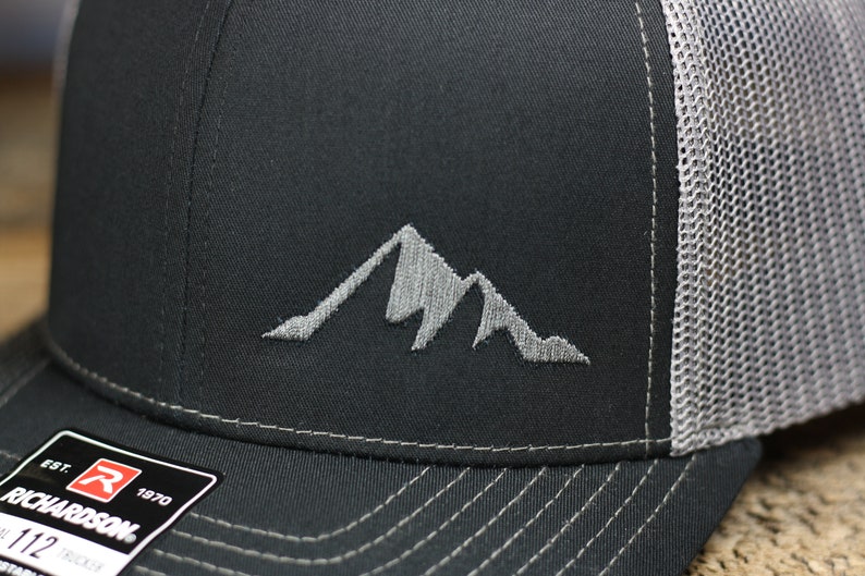 Richardson 112 Embroidered Mountains Hat - Outdoors Cap - Hiking, Exploring, Camping
