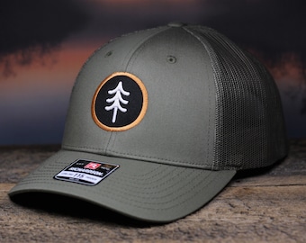 Embroidered Pine Tree Hat | Gift for Dad, Boyfriend, Brother, Son, Nephew, Logger, Forester, Hiker