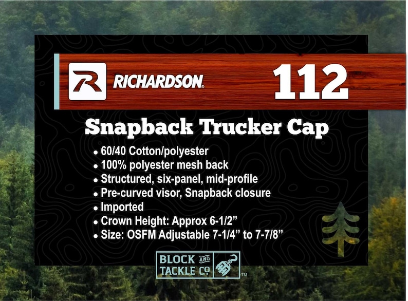Richardson 112 Embroidered Mountains Hat - Outdoors Cap - Hiking, Exploring, Camping