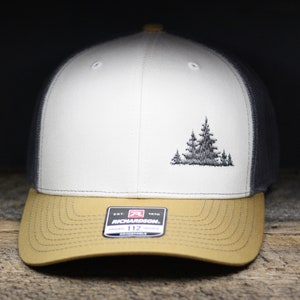 Embroidered Treeline Hat: Richardson 112 Trucker Cap