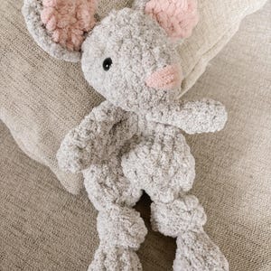 Mouse, Crochet, Crochet Mouse, Mouse Crochet Plushy, Lovey, Mouse Lovey, Mouse Snuggler, Amigurumi, Crochet, Handmade, Gift, Grey Mouse
