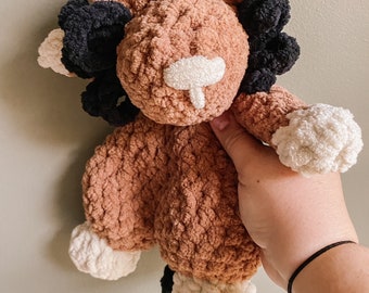 Handmade Crochet Lion Snuggler: Soft Plush Lovey - Baby Toddler Gift