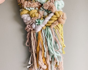 Colourful Woven Wall Hanging: Modern Fiber Art Tapestry