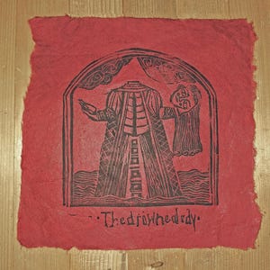 The Drowned Lady Lino Block Print Hand Printed
