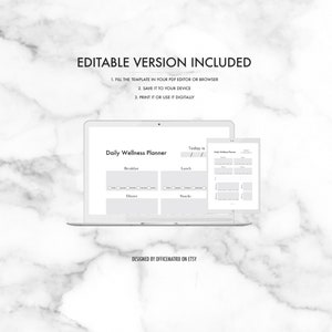 Editable Wellness Worksheet Daily Planner PDF Sheet Self | Etsy