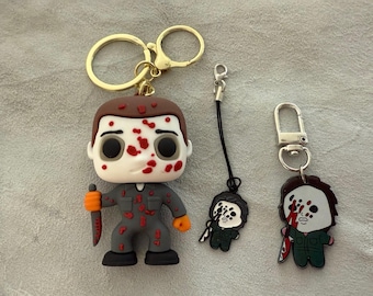 Horror Slasher Keychain Gift Set: Creepy Movie Charms