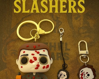 Horror Slasher Keychain Gift Set: Creepy Movie Charms
