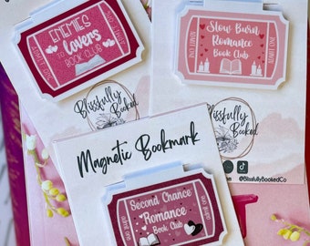 Romance Book Tropes Magnetic Bookmarks, Enemies to Lovers, Slow Burn, Second Chance Romance, Handmade Bookmark Gift, Cardstock Bookmark