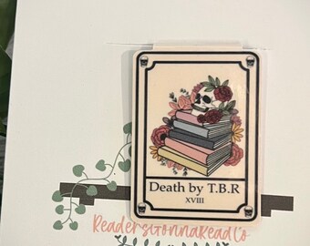 Death By TBR Tarot Card Magnetic Bookmark, Bookish Gift