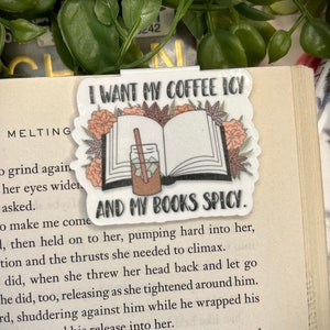 I Want My Coffee Icy and My Books Spicy Magnetic Bookmark, Handmade Bookmark Gift, Cardstock Bookmark, Bookish Gift, Reading, Smut Book