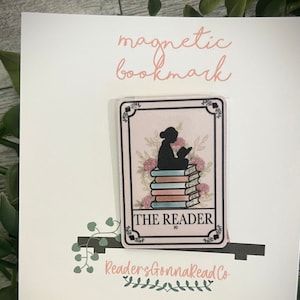 The Reader Tarot Card Magnetic Bookmark, Handmade Bookmark Gift, Cardstock Bookmark, Bookish Gift, Reading, Bookish Tarot Card