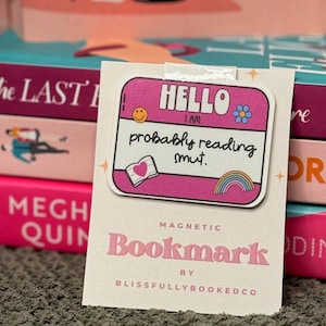 Ciao, probabilmente sto leggendo Segnalibro magnetico Smut, regalo segnalibro fatto a mano, regalo per amanti dei libri, regali per amanti dei libri retrò
