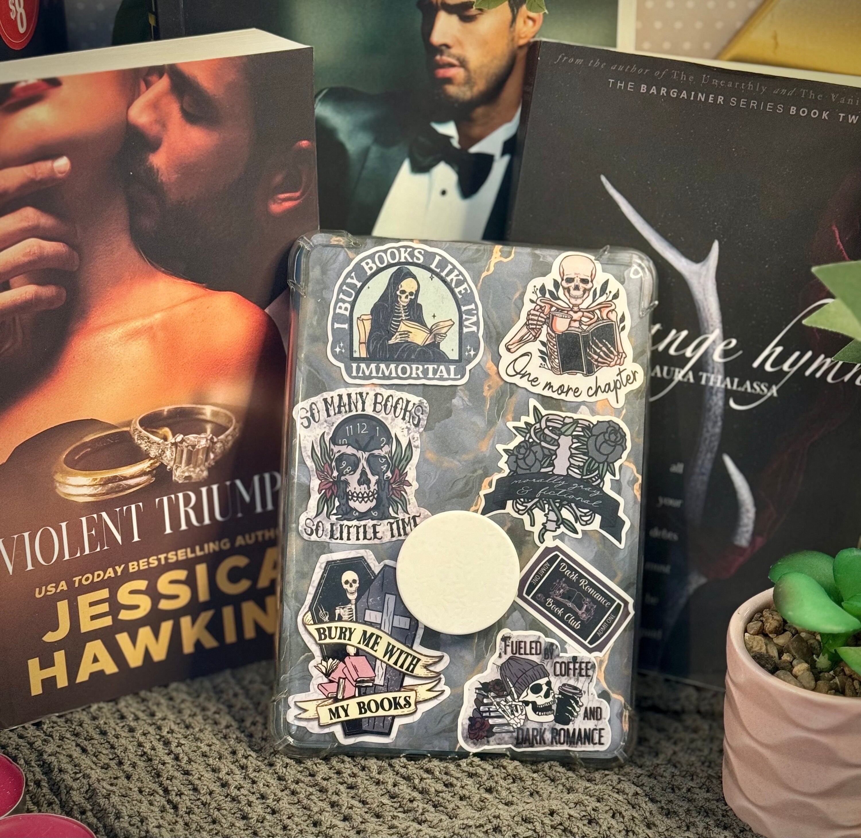 Emotional Support Kindle Sticker Light Blues, Bookish Merch ...